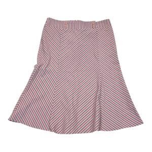 y2k Charlotte Russe pink and brown striped midi skirt with button detail